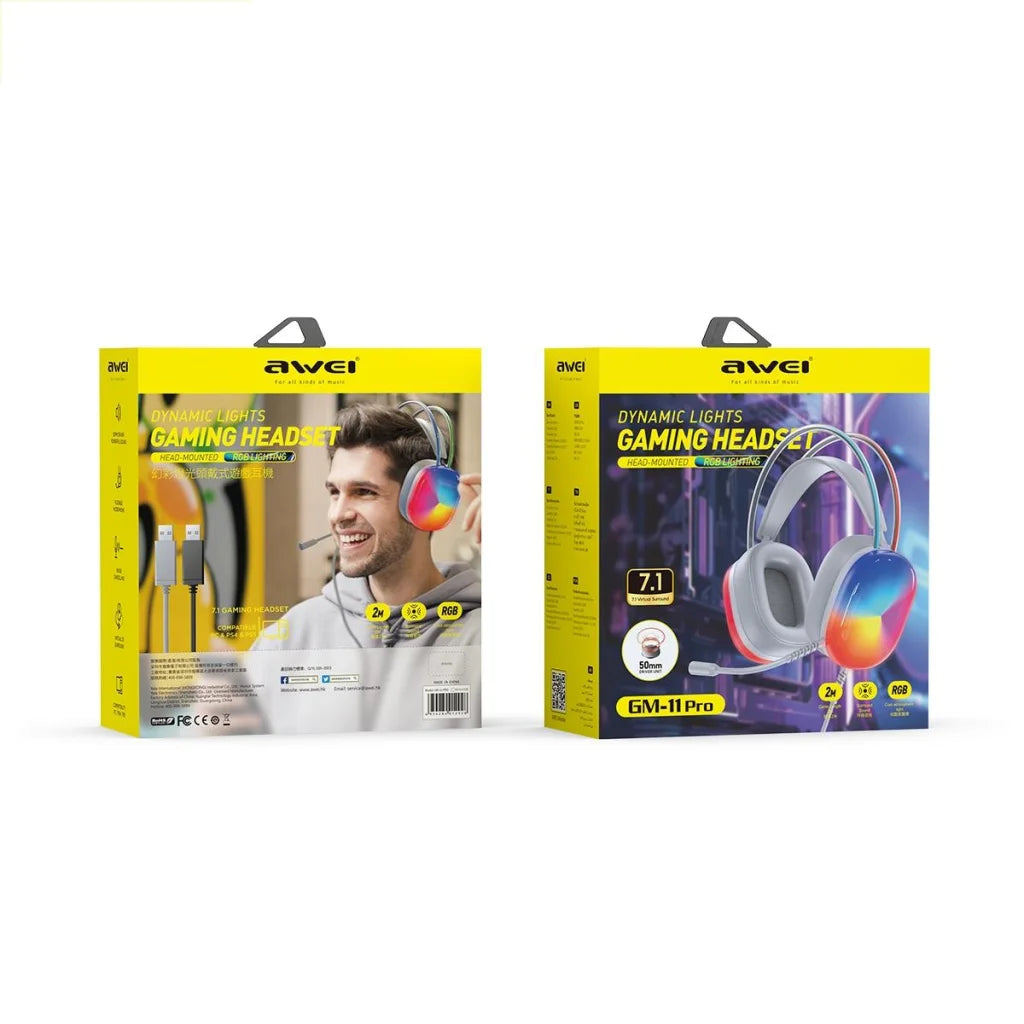 Pro Luminous Wired Headphones 2M Cable - Black