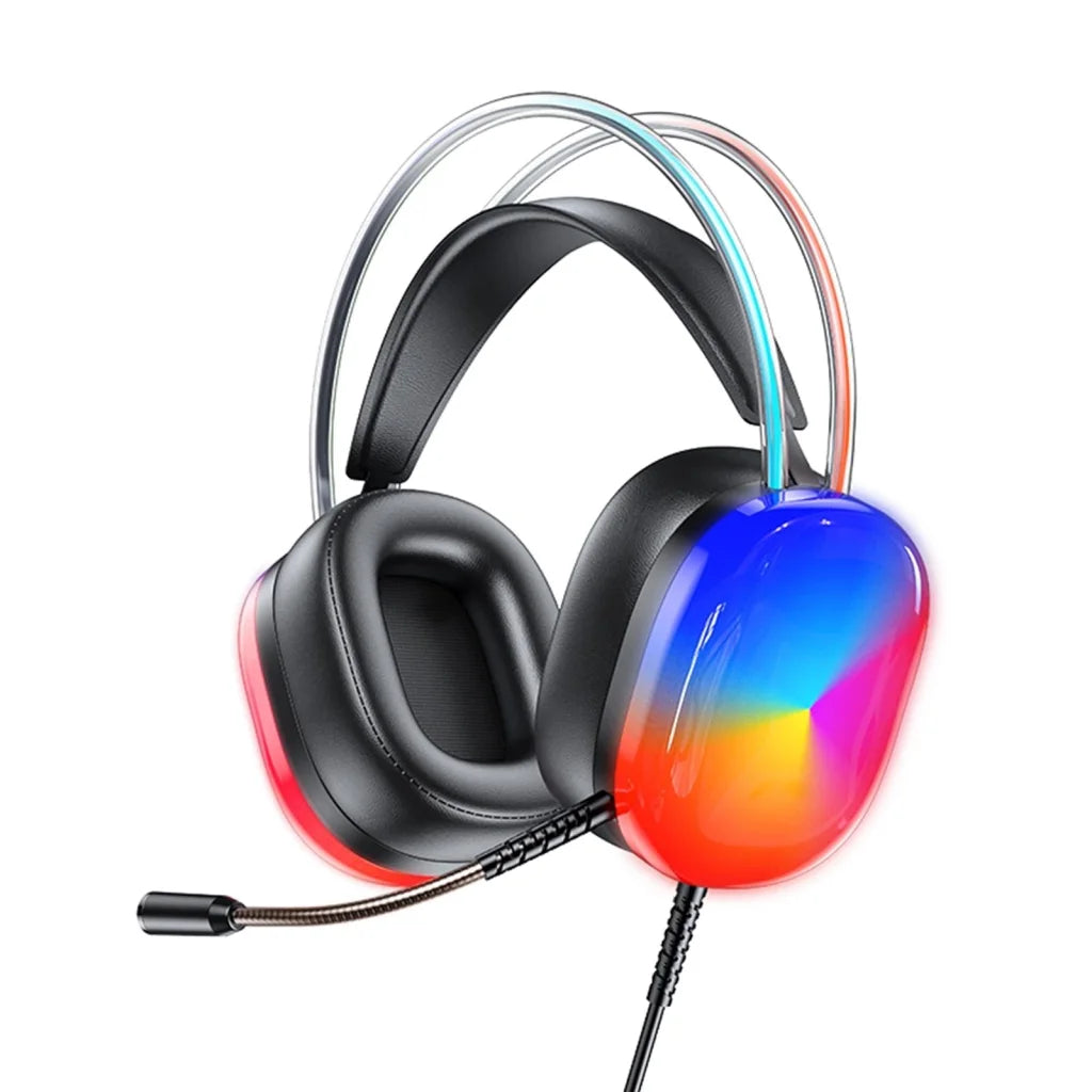 Pro Luminous Wired Headphones 2M Cable - Black
