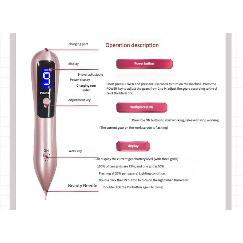 Professional 9-Level Skin Tag & Mole Remover Pen - USB