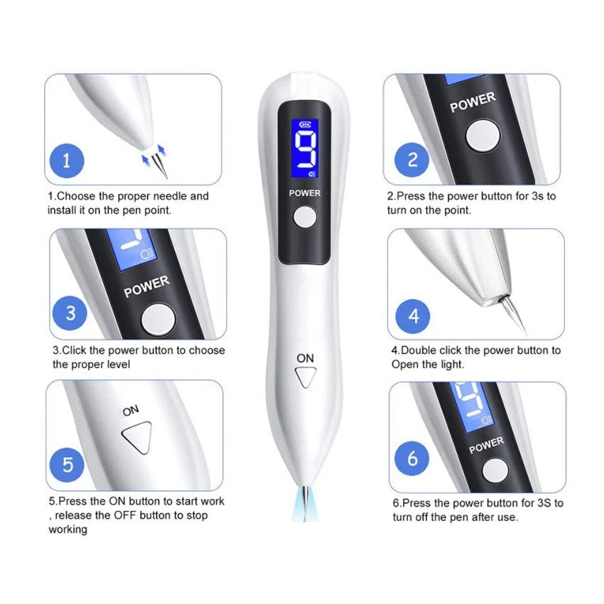 Professional 9-Level Skin Tag & Mole Remover Pen - USB