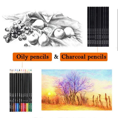Professional Drawing Artist Kit Set 72pcs Pencils
