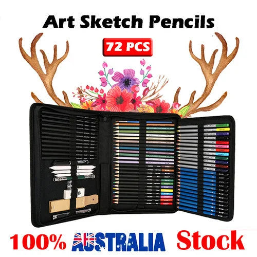 Professional Drawing Artist Kit Set Of 72 Pencils