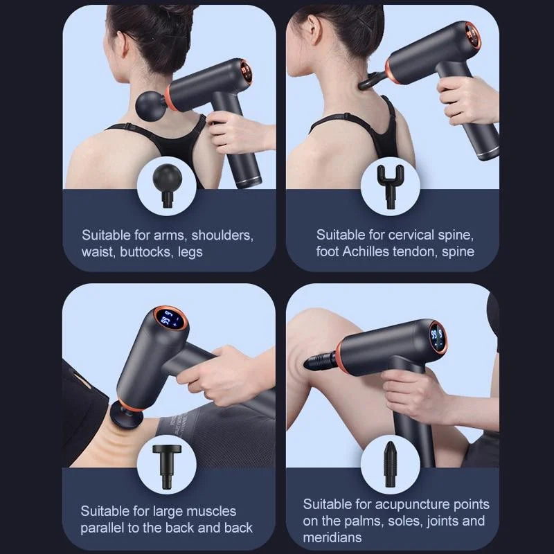 Professional Muscle Relaxing Massage Gun - Black - Health &