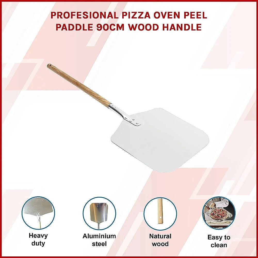 Professional Pizza Oven Peel Paddle 90cm - Wood Handle