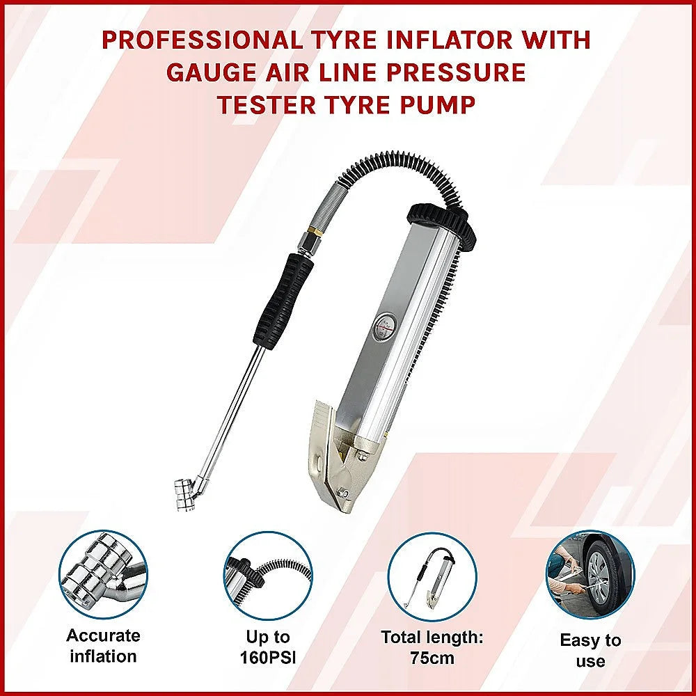 Professional Tyre Inflator with Gauge Air Line Pressure