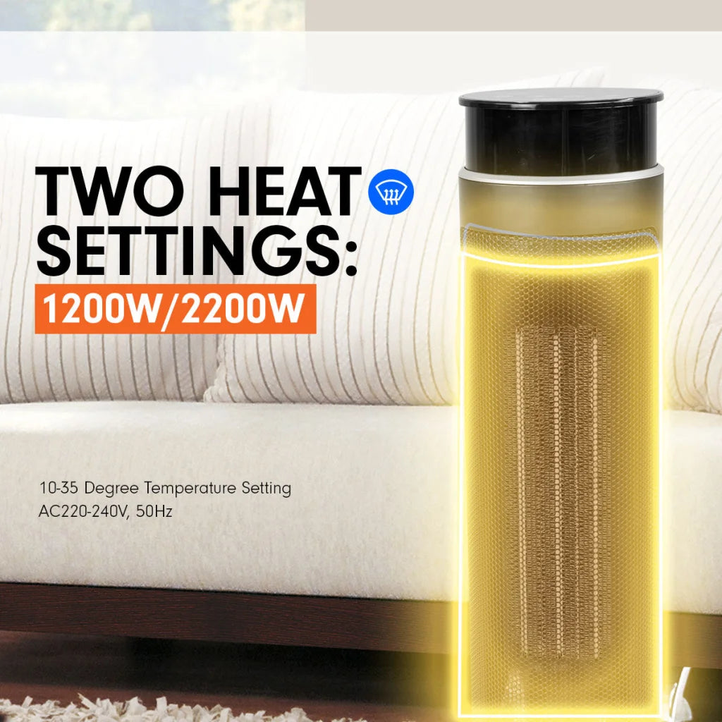 Pronti Electric Tower Heater 2000W Ceramic Portable Remote