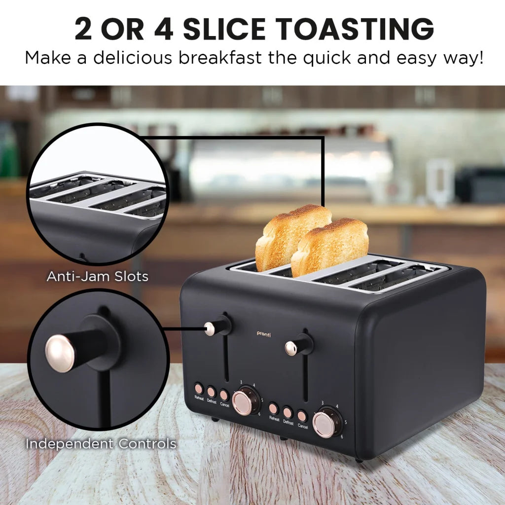 Pronti Toaster Kettle & Coffee Machine Breakfast Set