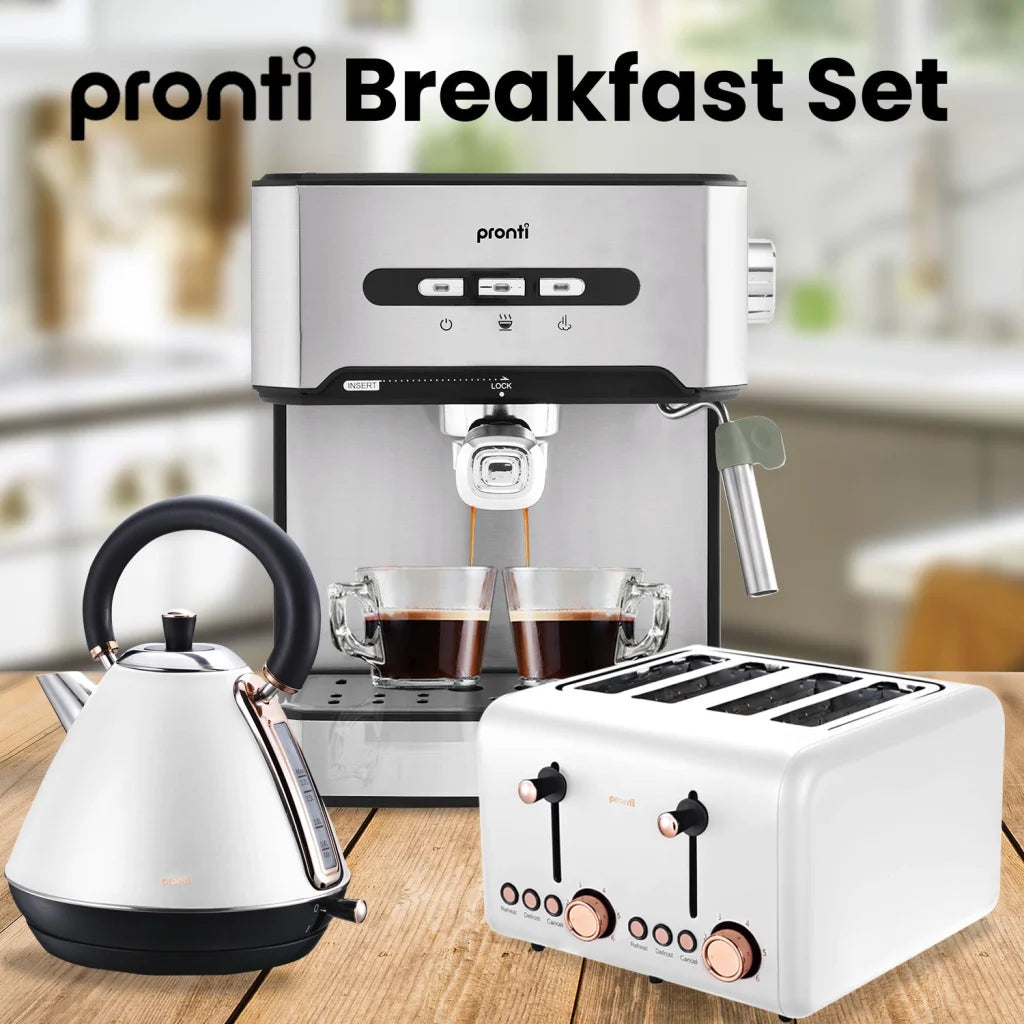 Pronti Toaster Kettle & Coffee Machine Breakfast Set