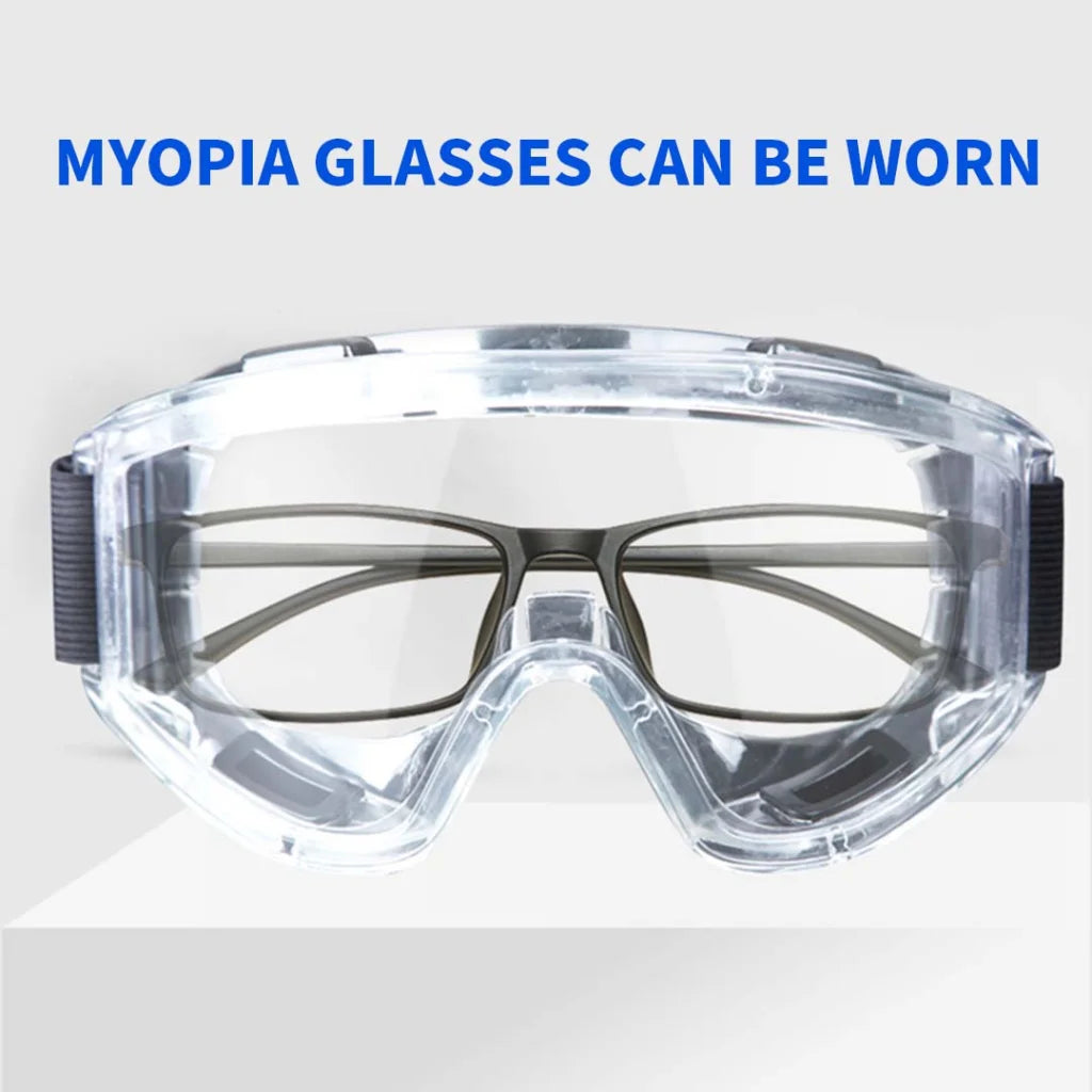 Protective Eyewear Premium Clear Safety Windproof Lab Goggles Glasses
