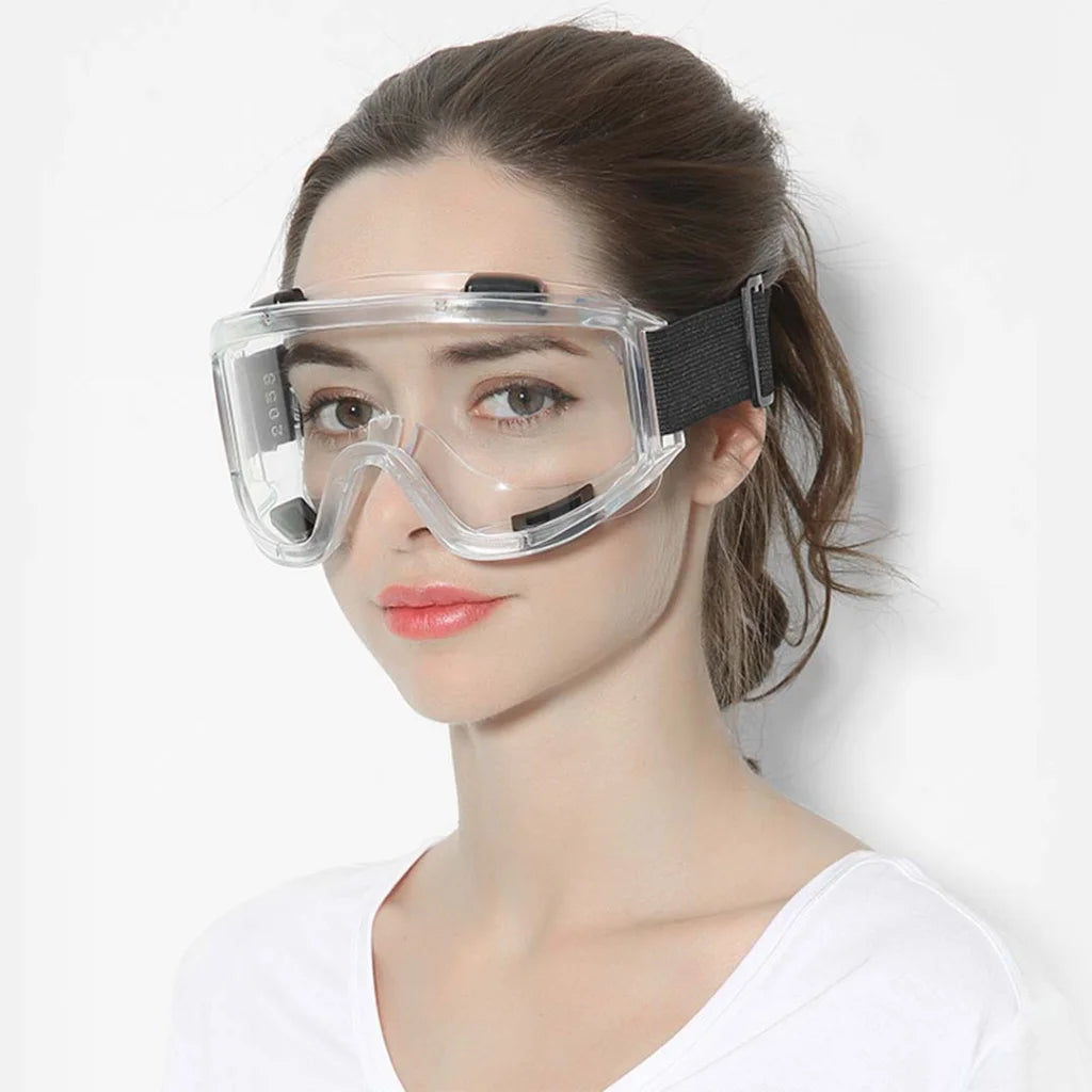 Protective Eyewear Premium Clear Safety Windproof Lab Goggles Glasses