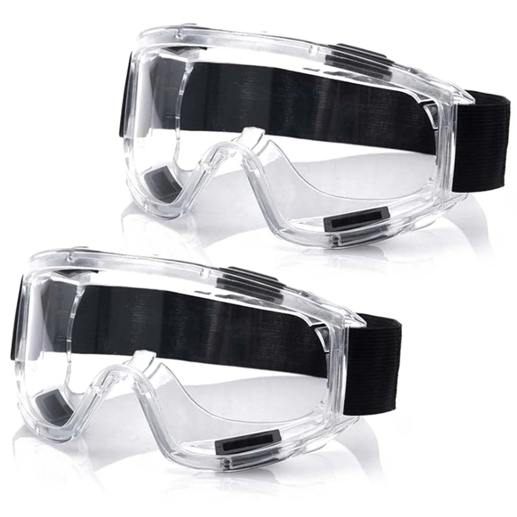 Protective Eyewear Set Premium 2X Clear Safety Windproof Lab Goggles Glasses