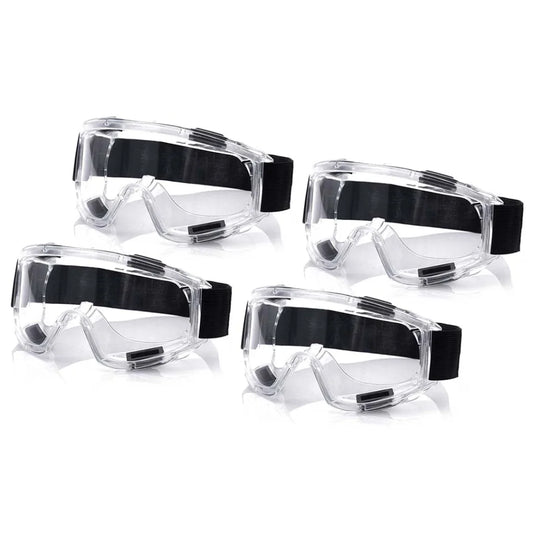 Protective Eyewear Set Premium 4X Clear Safety Windproof Lab Goggles Glasses