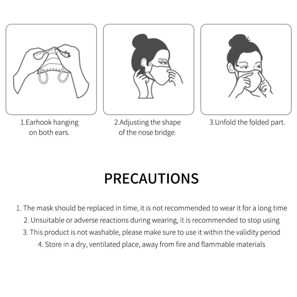 Protective Face Mask Set Premium 60 Pcs Anti-Dust Filter Disposable Sanitary