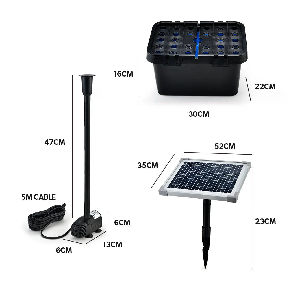 PROTEGE 20W Solar Fountain Pump Garden Water Pool Pond Kit