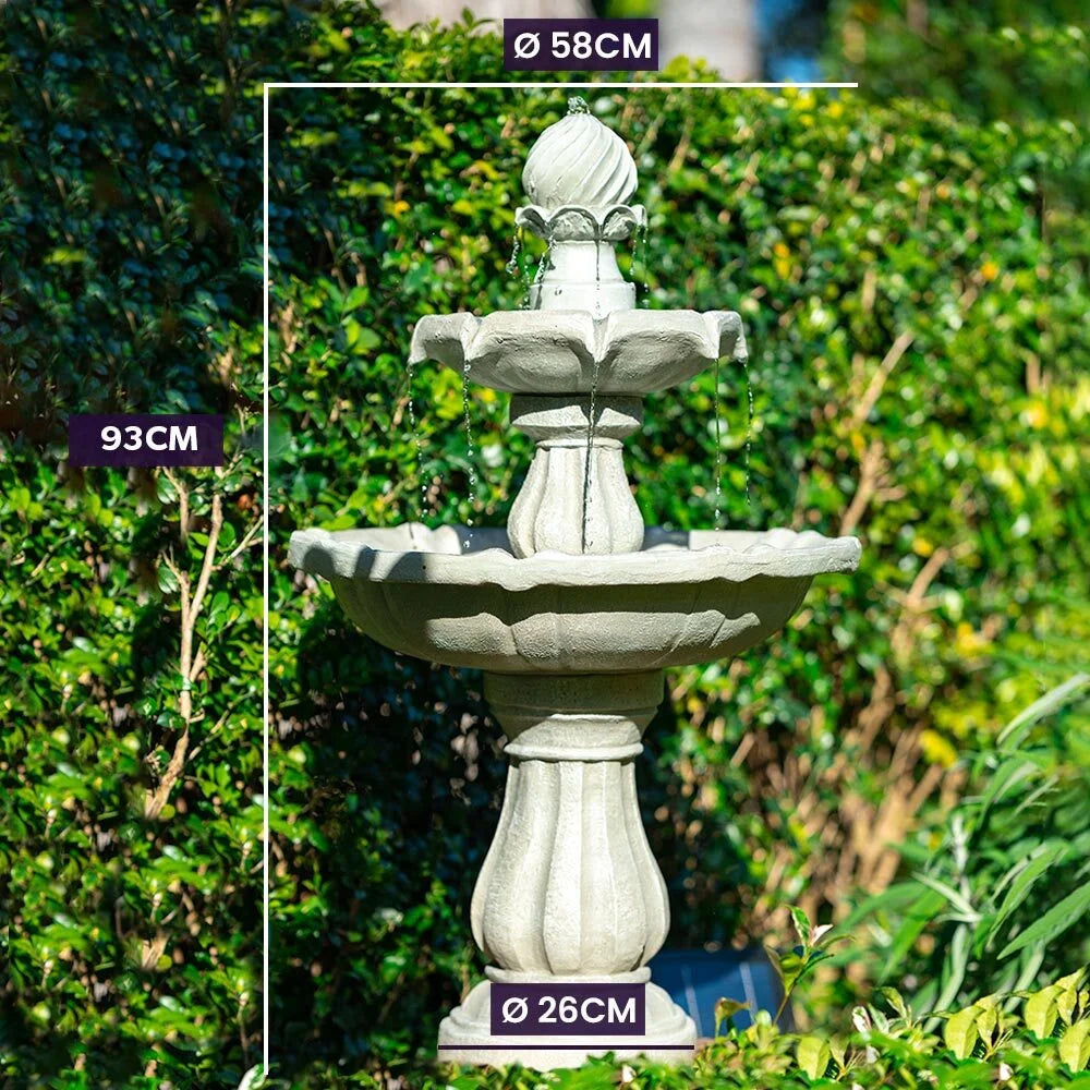 PROTEGE 3 Tier Solar Powered Water Feature Fountain Bird
