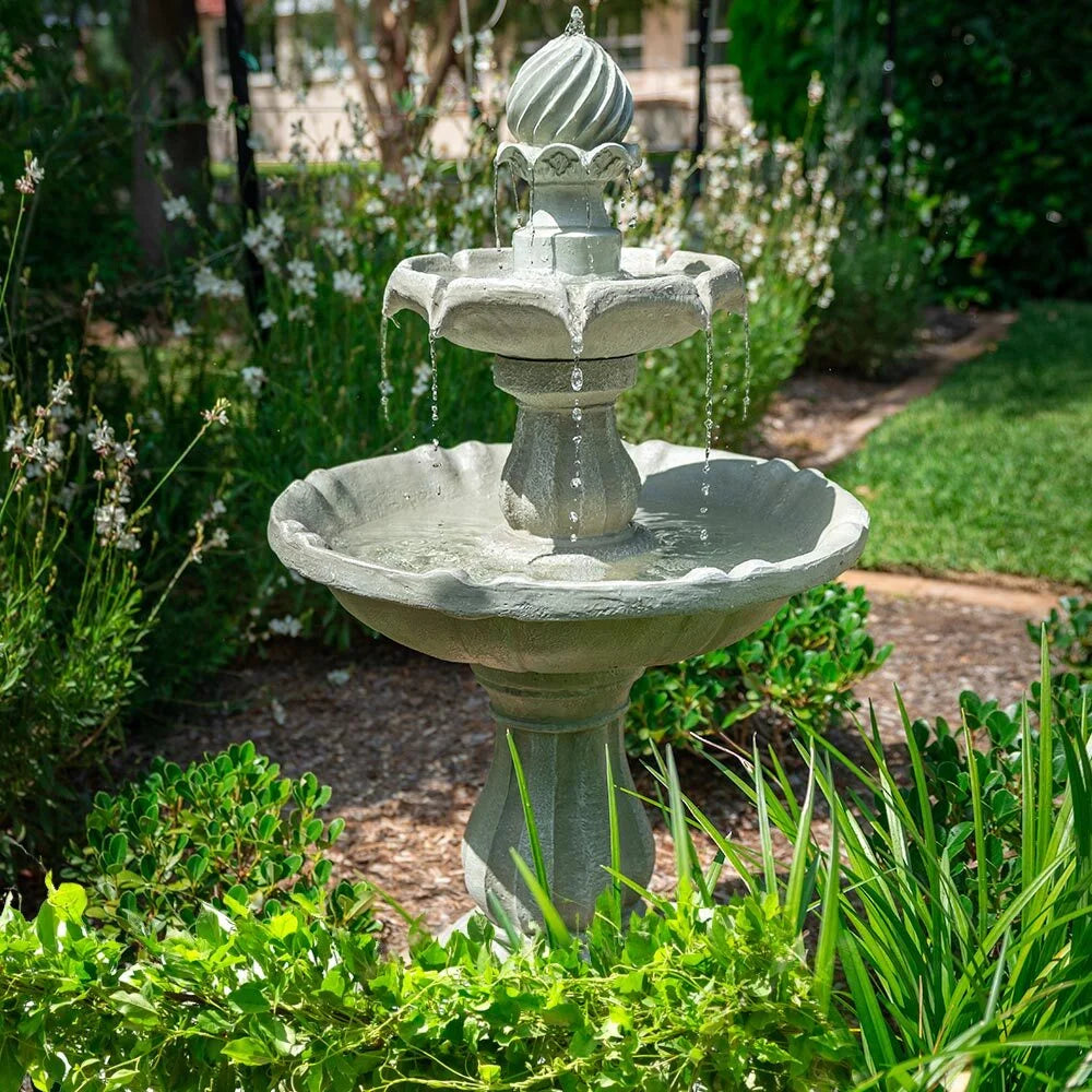 PROTEGE 3 Tier Solar Powered Water Feature Fountain Bird