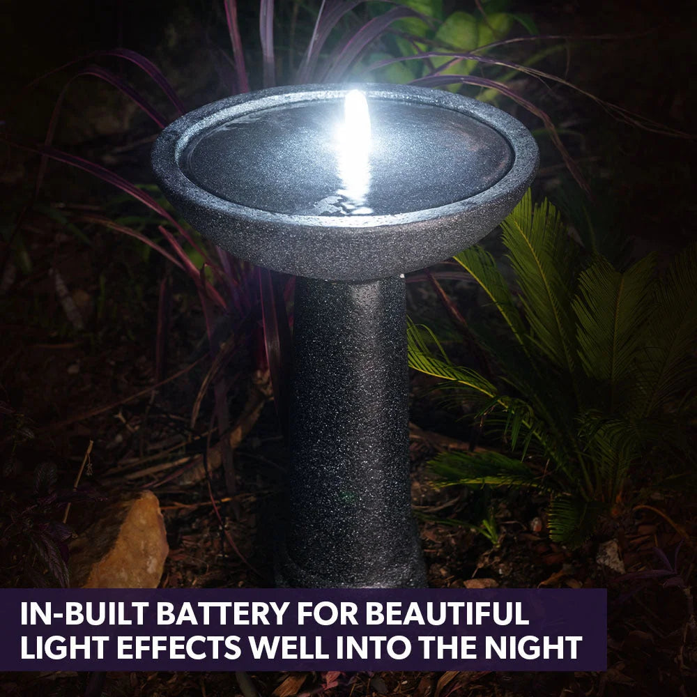 Protege Bird Bath Solar Water Feature Fountain Contemporary