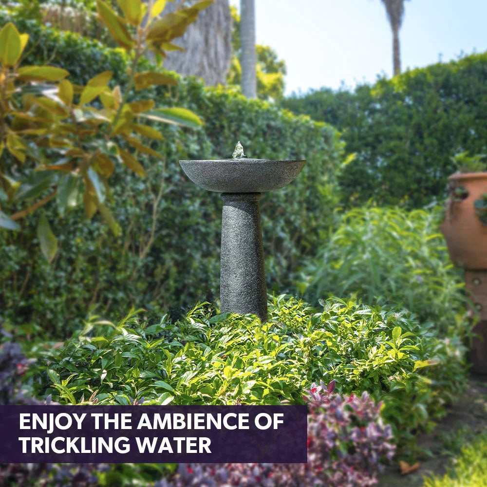 Protege Bird Bath Solar Water Feature Fountain Contemporary