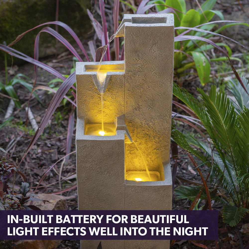 Protege Contemporary Solar Water Fountain Outdoor Garden