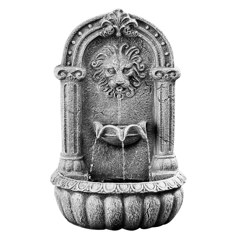 PROTEGE Lion Head Solar Powered Water Feature Fountain