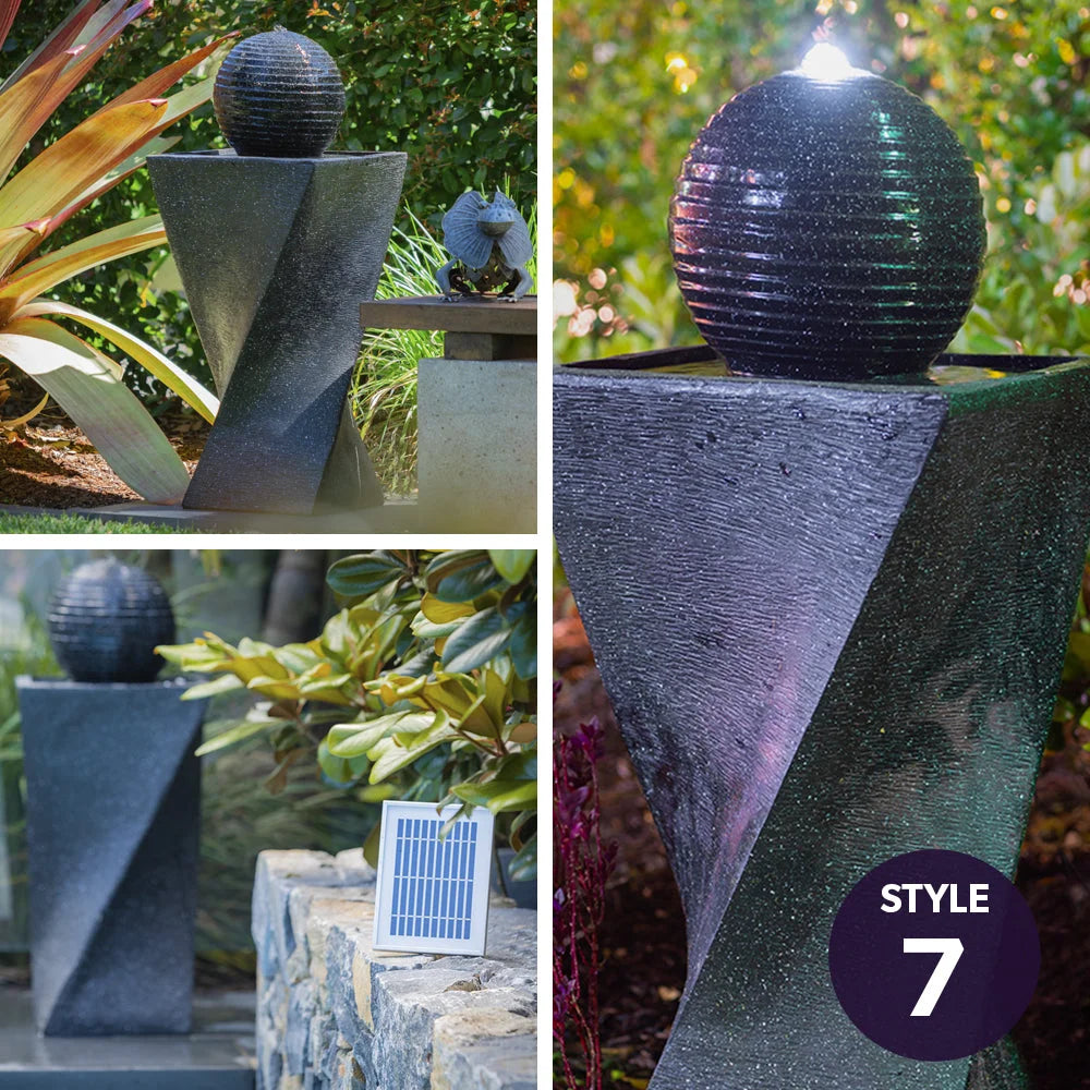 PROTEGE Solar Water Fountain Pump Twisted Design Outdoor