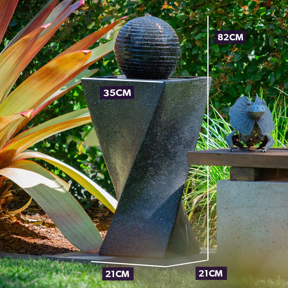 PROTEGE Solar Water Fountain Pump Twisted Design Outdoor
