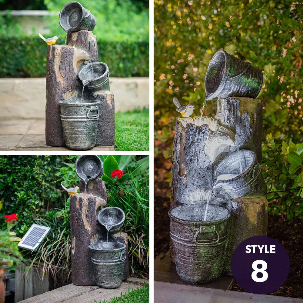PROTEGE Solar Water Fountain Pump Twisted Design Outdoor