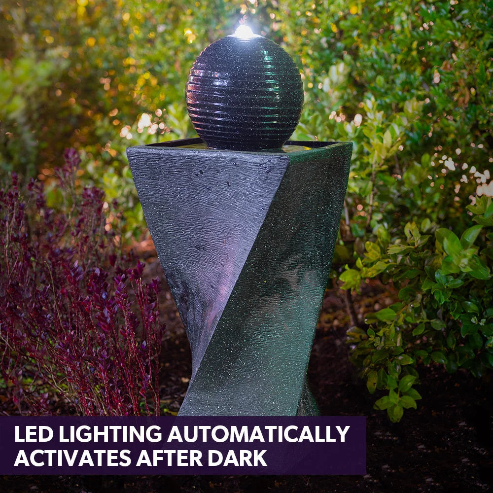 PROTEGE Solar Water Fountain Pump Twisted Design Outdoor