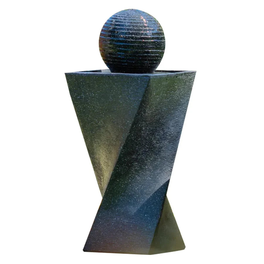PROTEGE Solar Water Fountain Pump Twisted Design Outdoor