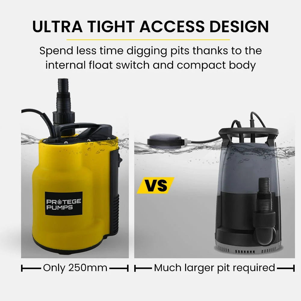 PROTEGE Tight Access Clean/Grey Water Submersible Sump Pump