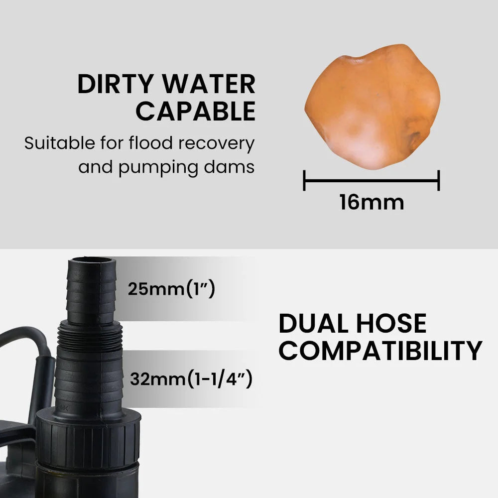 PROTEGE Tight Access Dirty Water Submersible Sump Pump