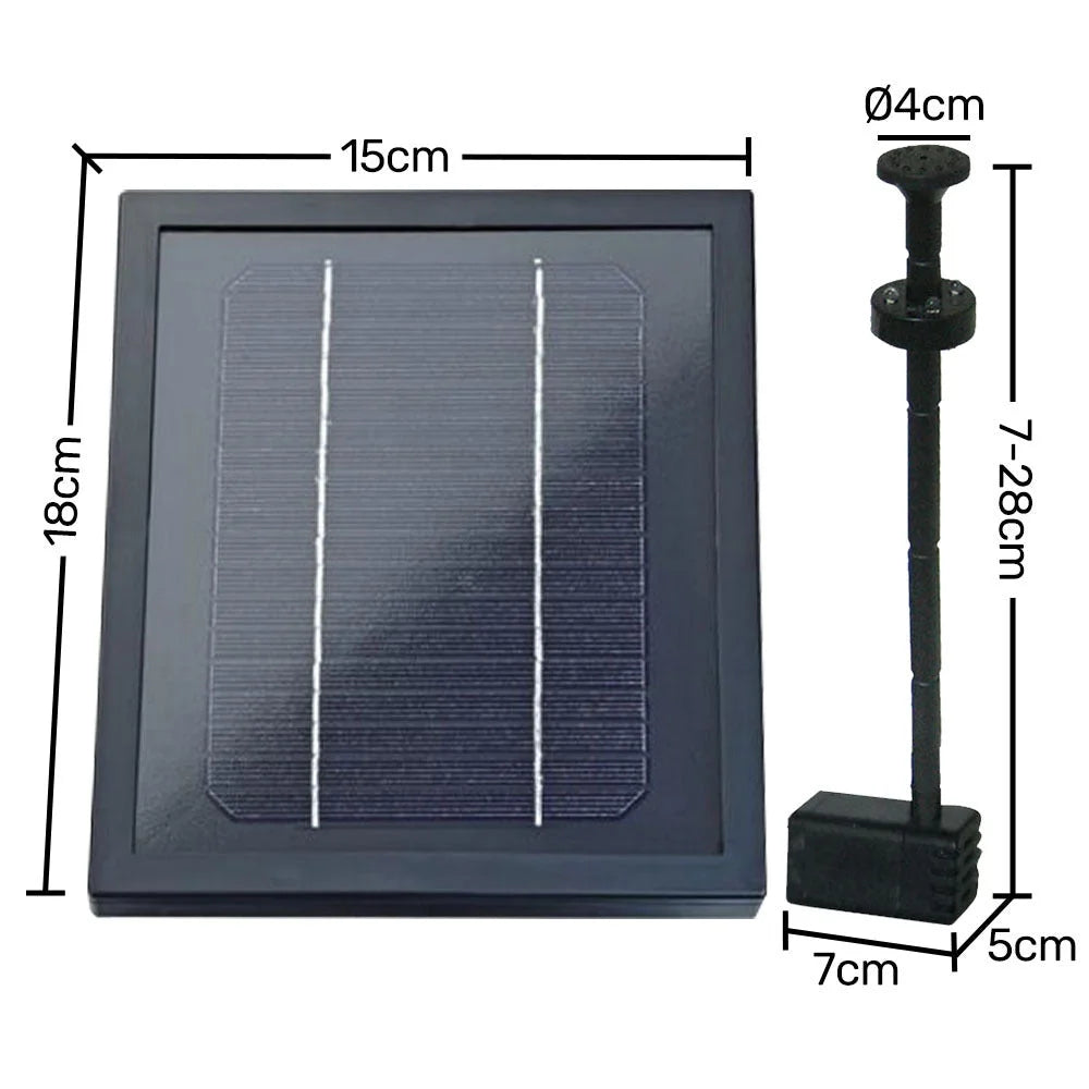 Protege Water Feature Fountain Pond Pump w/ Solar Panel