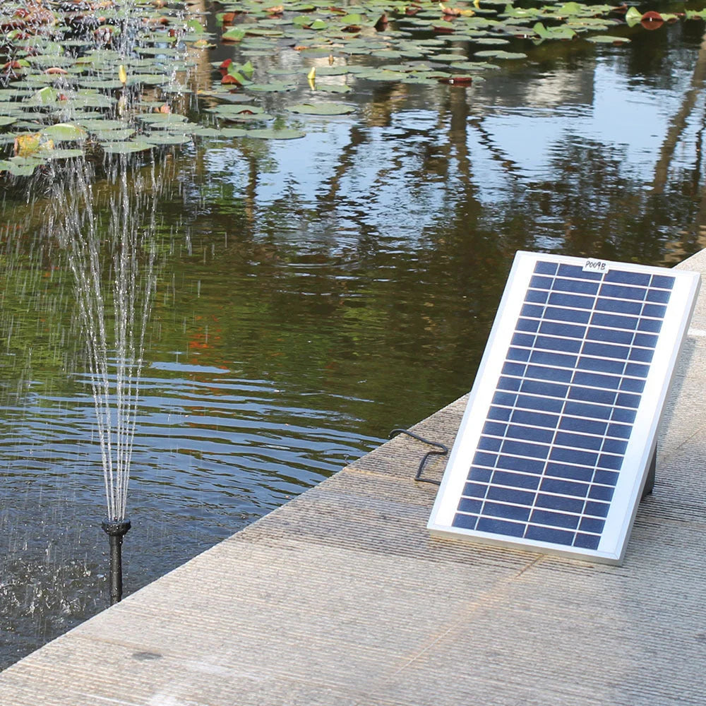Protege Water Feature Fountain Pond Pump w/ Solar Panel