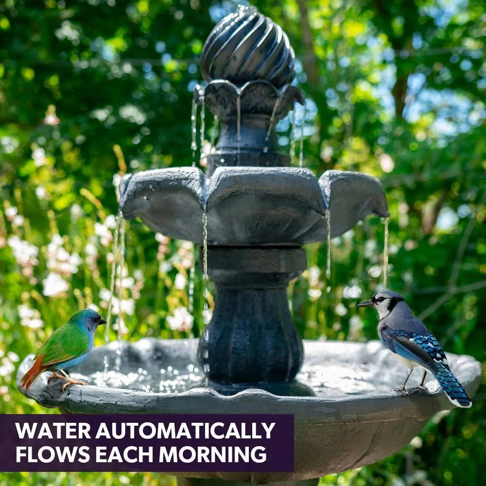 PROTEGE Water Fountain Solar Powered 3 Tiered Battery