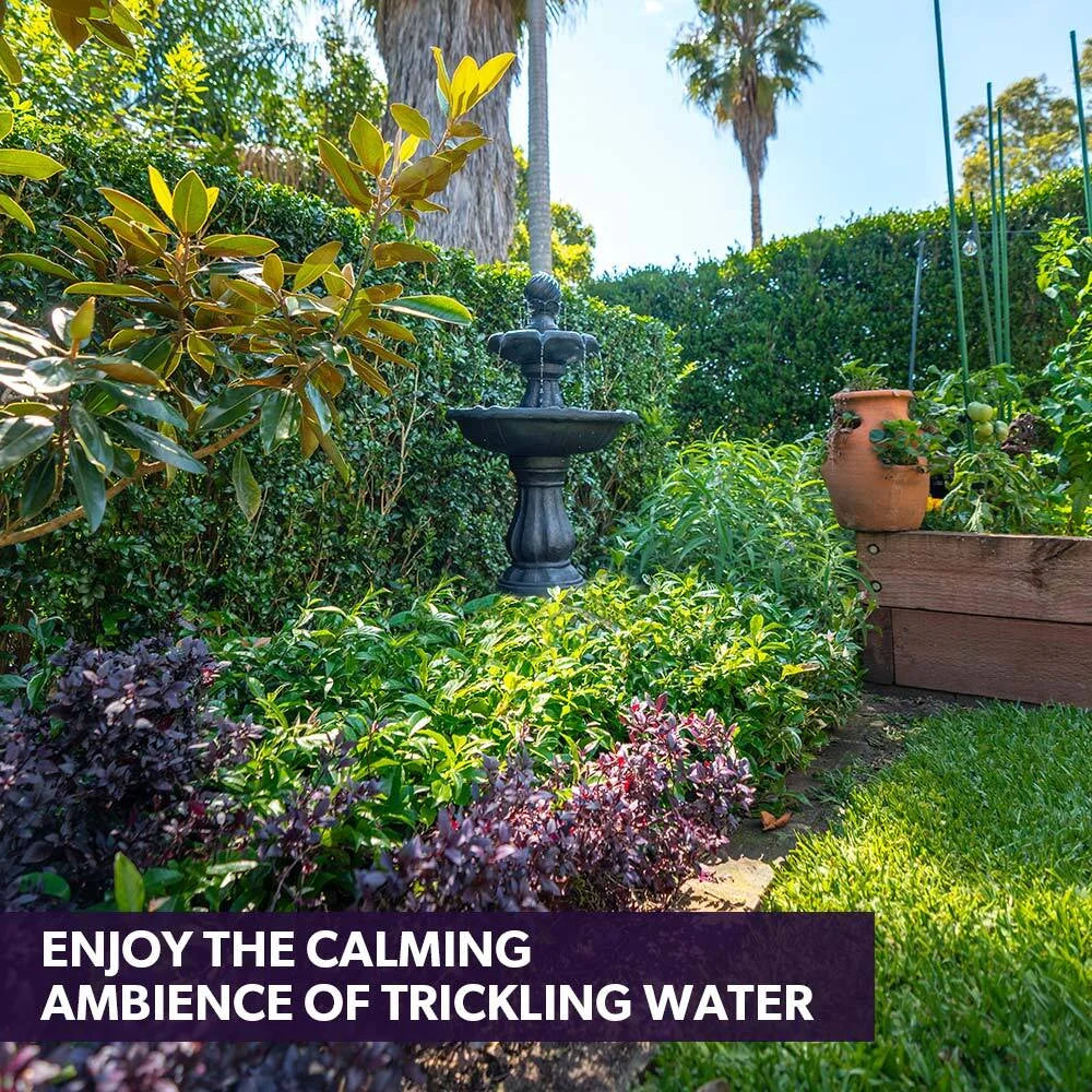 PROTEGE Water Fountain Solar Powered 3 Tiered Battery