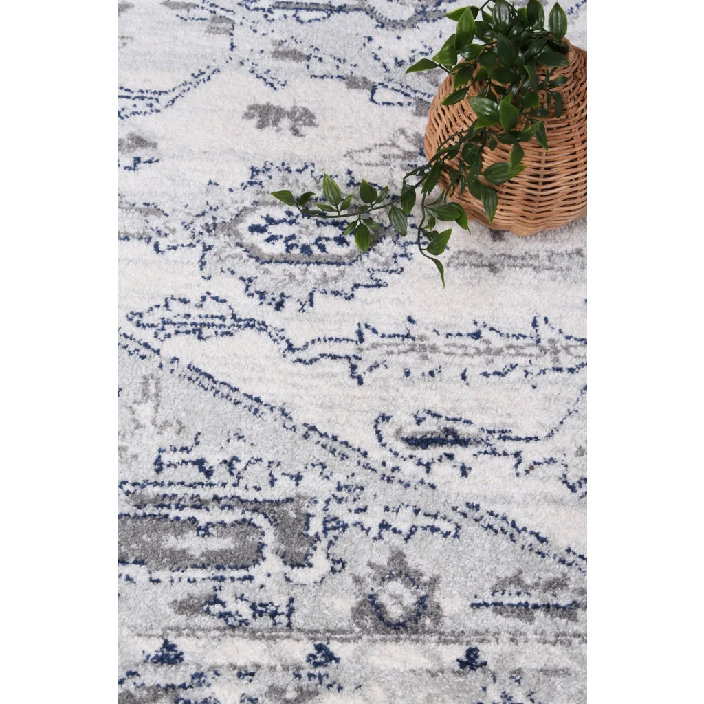 Grey cream 280x380 floor rug with patterned floor design