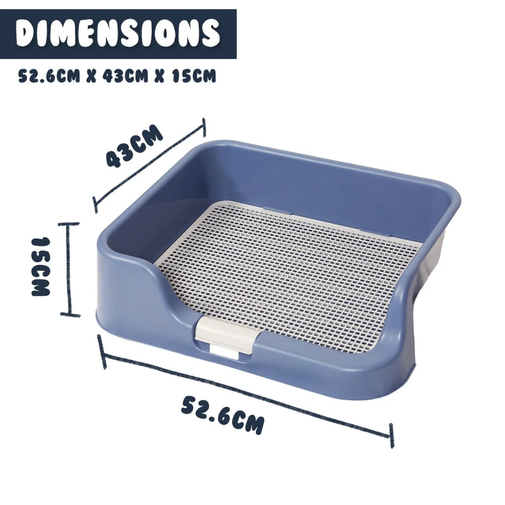 PS KOREA Blue Dog Pet Potty Tray Training Toilet Raised