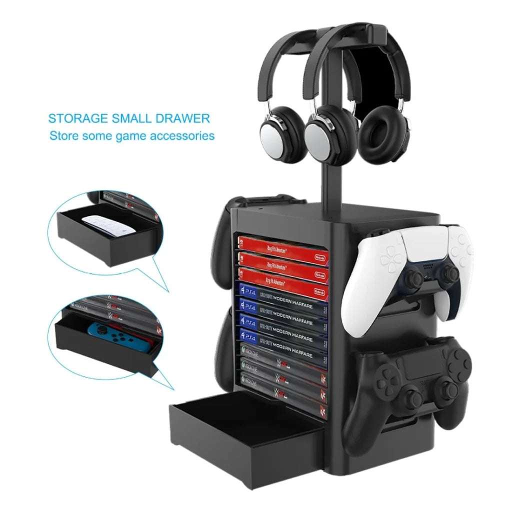 Ps5 / Xsx Game Disc & Headphone Storage Rack