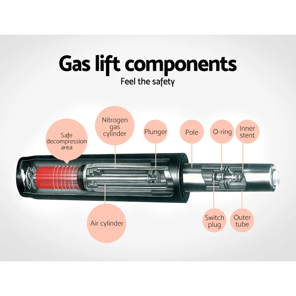 PU Leather Bar Stools (Set of 2) Gas Lift White/Chrome