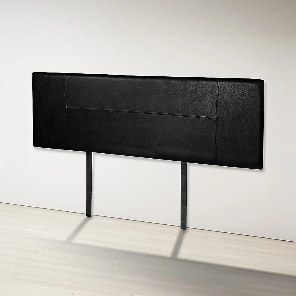 PU Leather Bed Headboard Bedhead Queen - Black - Bedroom