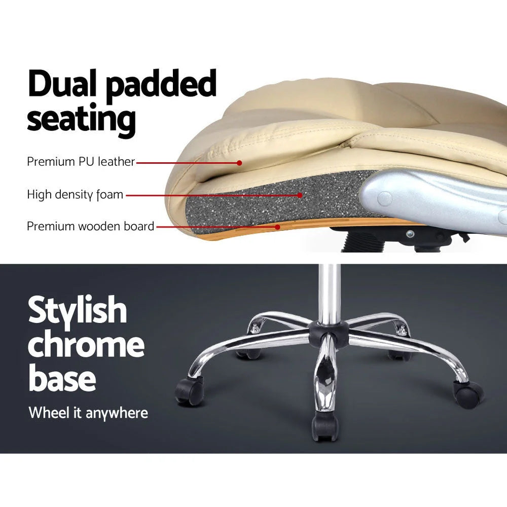 PU Leather Executive Office Desk Chair - Beige - Office