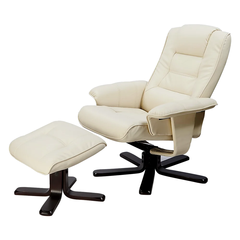PU Leather Massage Chair Recliner Ottoman Lounge