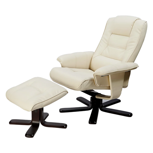 PU Leather Massage Chair Recliner Ottoman Lounge