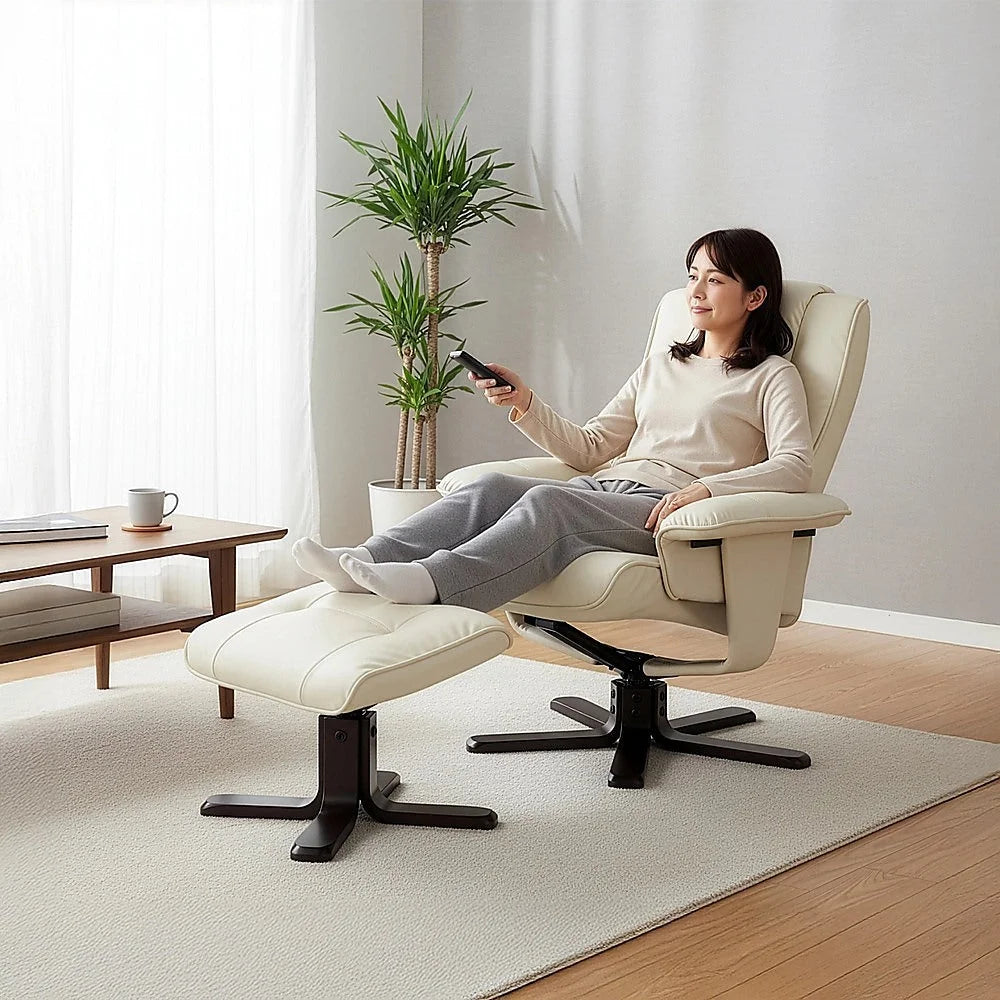 PU Leather Massage Chair Recliner Ottoman Lounge