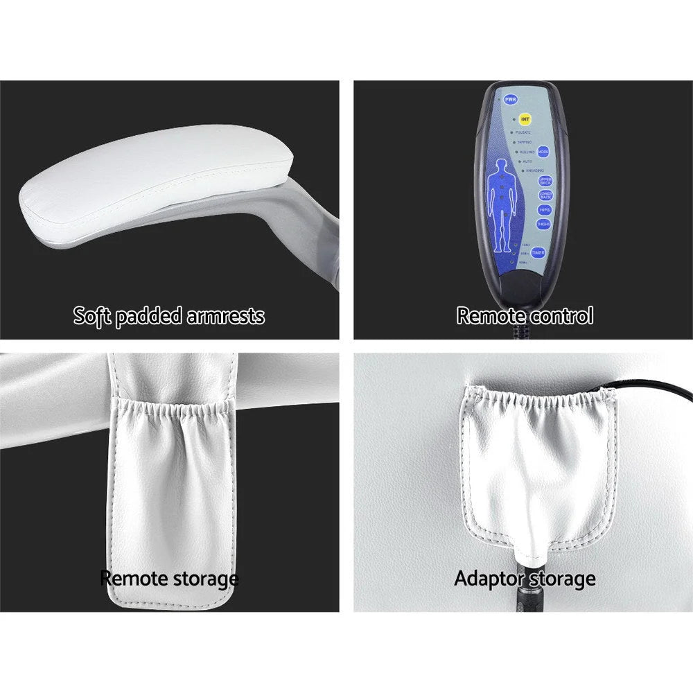 PU Leather Massage Office Chair 8-Point - White - Office