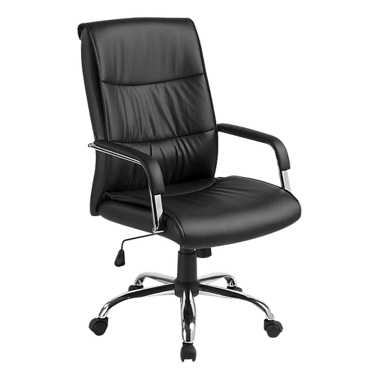 PU Leather Office Chair Executive Padded - Black - Office