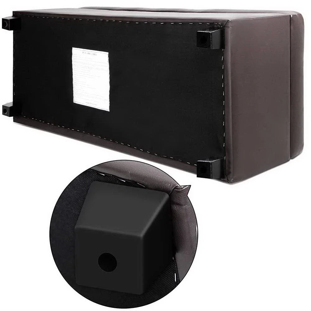 PU Leather Ottoman Storage Brown - Bedroom