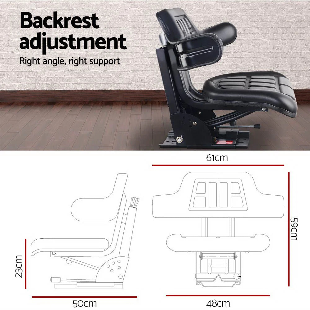 PU Leather Tractor Seat - Black - Others