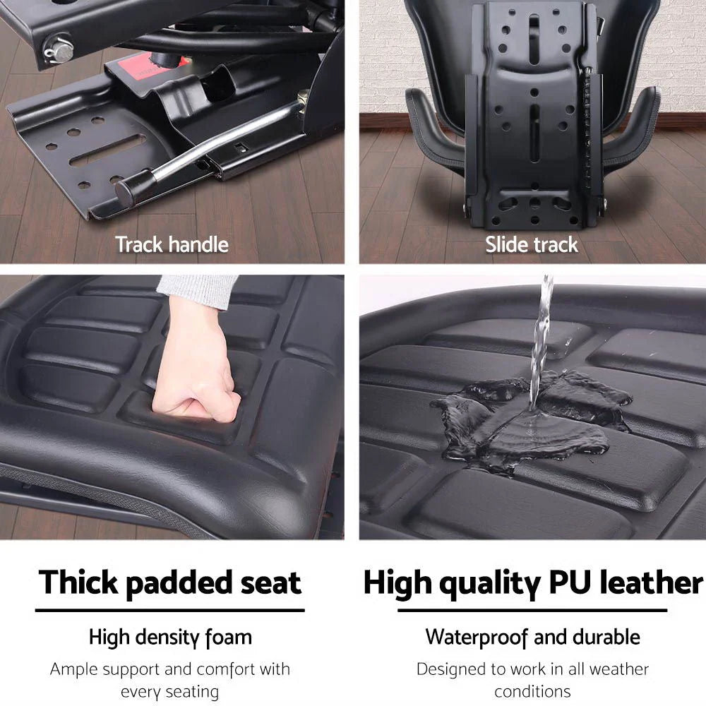 PU Leather Tractor Seat - Black - Others