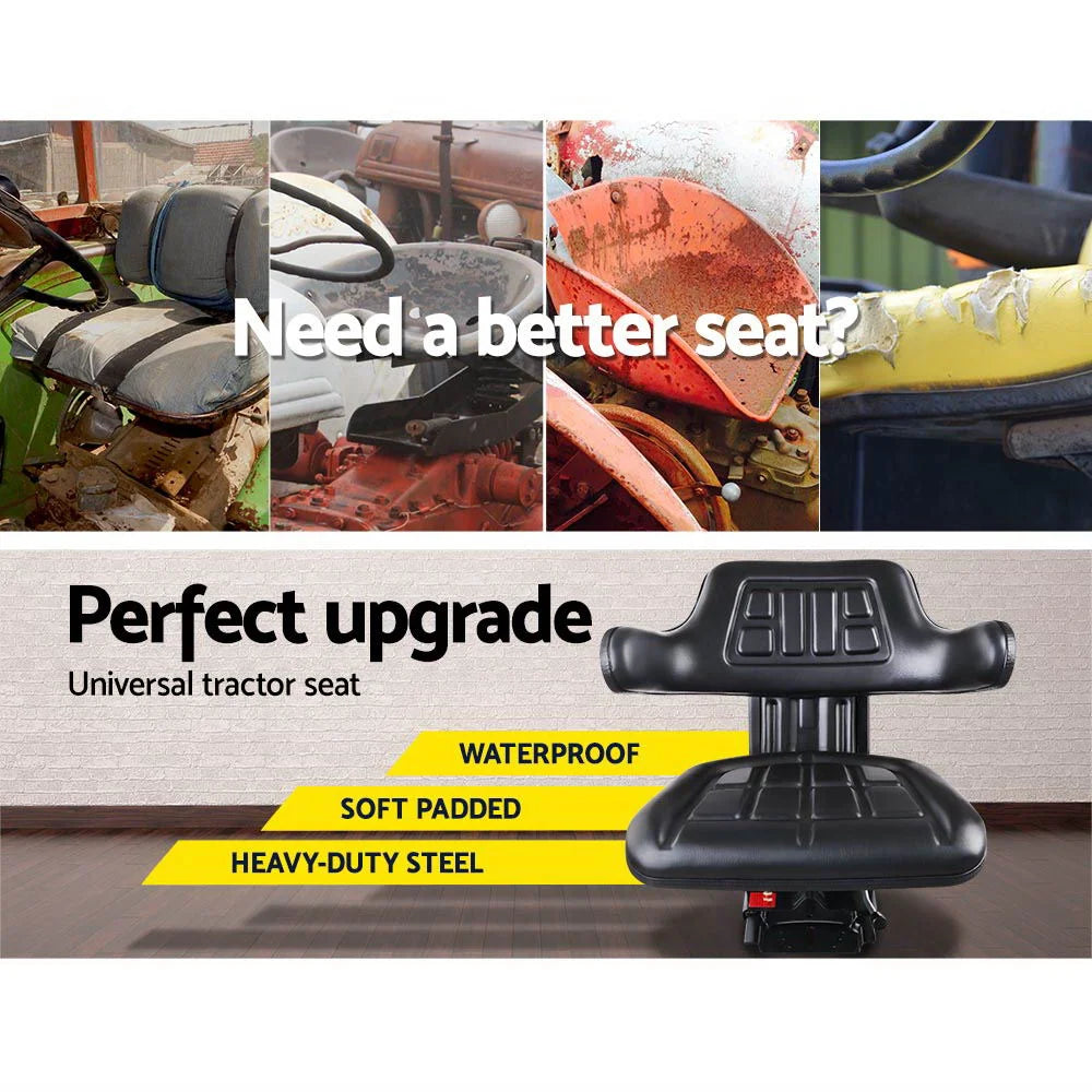 PU Leather Tractor Seat - Black - Others